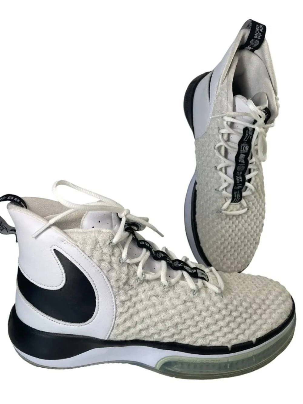 Nike AlphaDunk Basketball Shoes Mens 12 White Black CN9491-107 High Top Sneakers